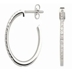 Clyda Bijoux Boucles D'Oreilles<Créoles Intemporelle Acier Rhodié Et Pavage