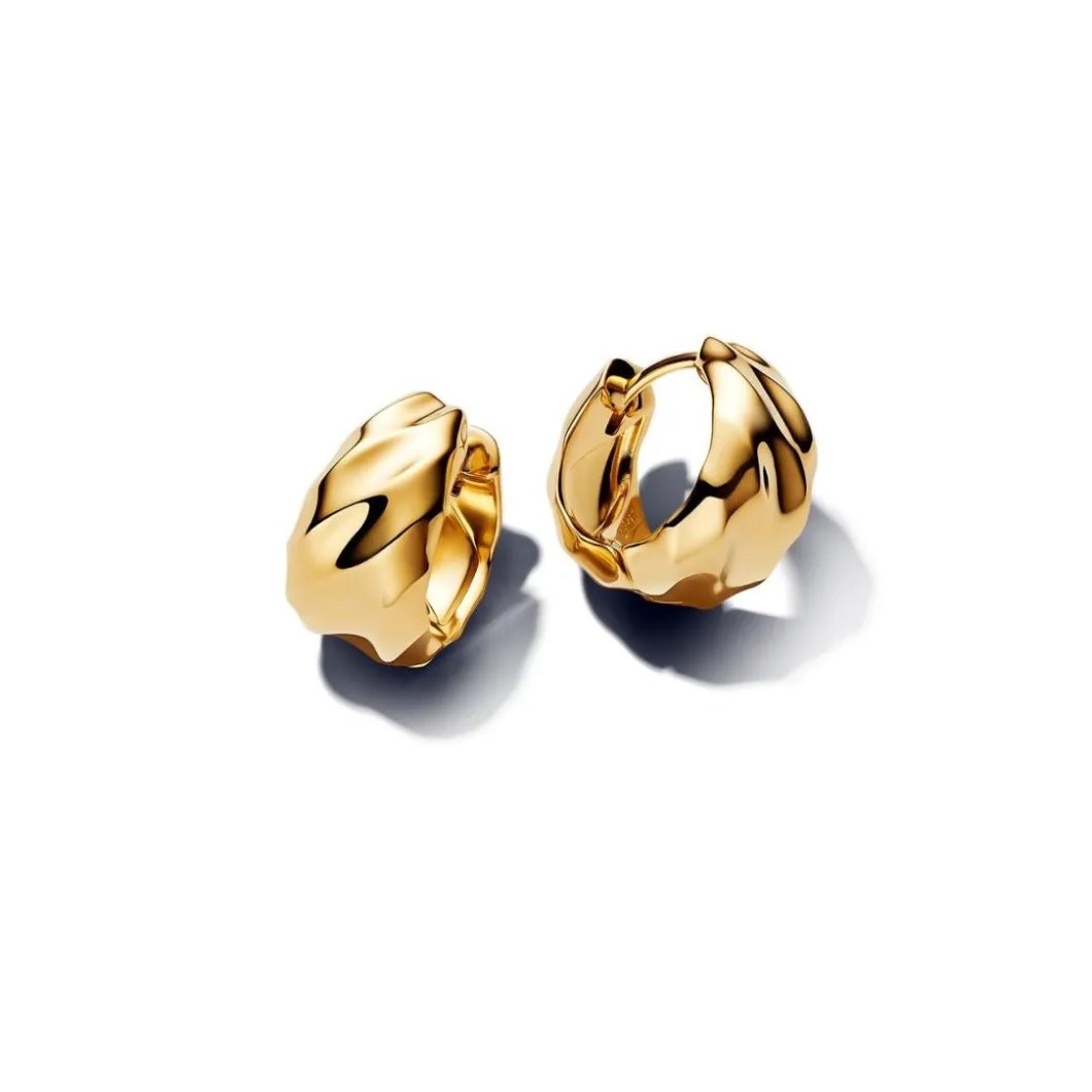 Pandora Boucles D'Oreilles<Créoles Ondulées Métal Doré 263874C00