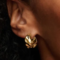 Pandora Boucles D'Oreilles<Créoles Ondulées Métal Doré 263874C00