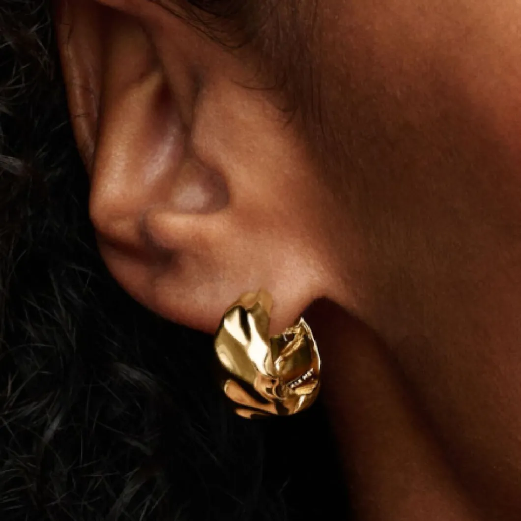 Pandora Boucles D'Oreilles<Créoles Ondulées Métal Doré 263874C00