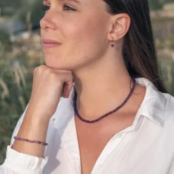 Sloya Boucles D'Oreilles<Créoles Serena Améthyste Violet