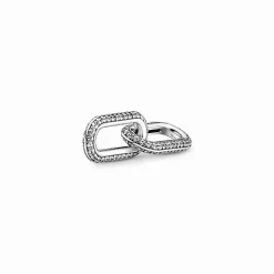 Pandora Charms<Double Link métallique Pavé ME - Argent