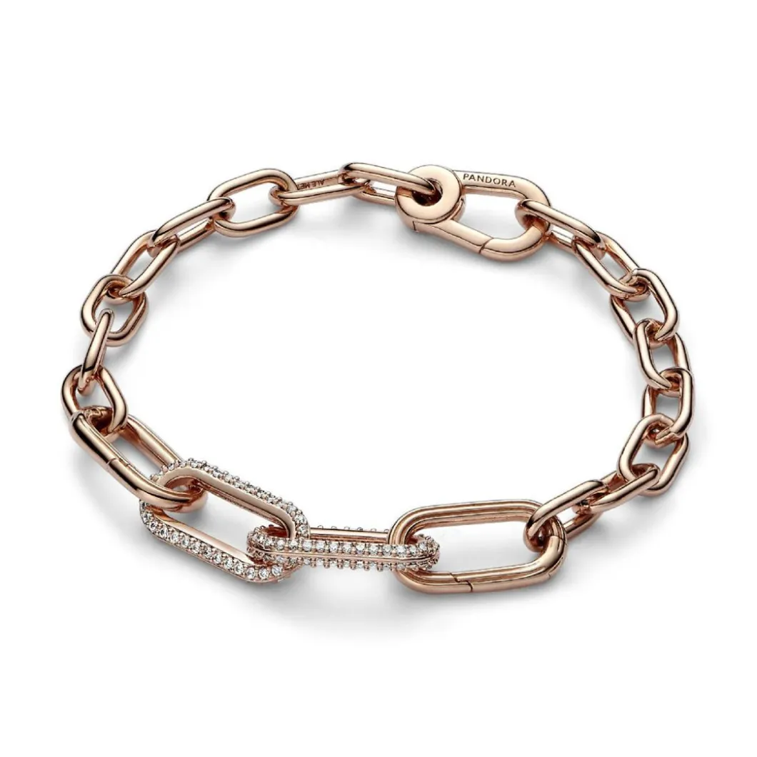 Pandora Charms<Double Link Pavé - ME