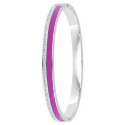 So Charm Bijoux Bracelets<Jonc Femme So Charm - B4338-ARGENT-VIOLET - Bracelet Email Argenté