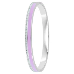So Charm Bijoux Bracelets<Jonc Femme So Charm - B4338-ARGENT-ROSE - Bracelet Email Argenté