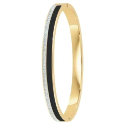 So Charm Bijoux Bracelets<Jonc Femme So Charm - B4338-DORE- - Bracelet Email Doré Noir