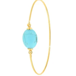 So Charm Bijoux Bracelets<Jonc Femme So Charm - B2492-TURQUOISE - Bracelet Mode Doré