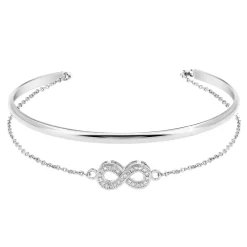 So Charm Bijoux Bracelets<Jonc Femme So Charm - B3238-ARGENT - Bracelet Infini Argenté