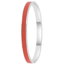 So Charm Bijoux Bracelets<Jonc Femme So Charm - B4339-ARGENT-ORANGE - Bracelet Email Argenté