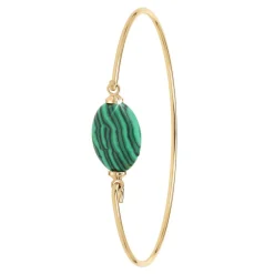 So Charm Bijoux Bracelets<Jonc Femme So Charm - B2492-MALACHITE - Bracelet Mode Doré Vert