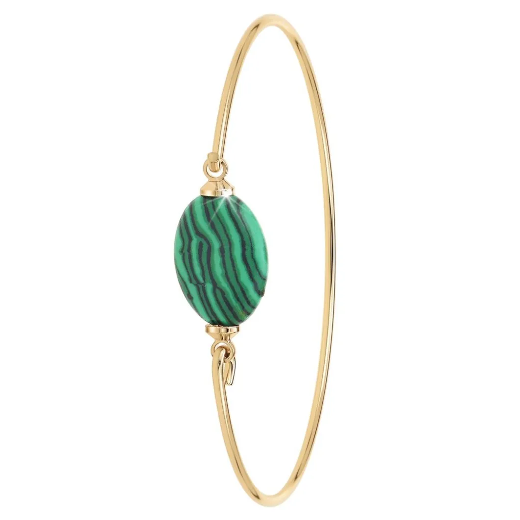 So Charm Bijoux Bracelets<Jonc Femme So Charm - B2492-MALACHITE - Bracelet Mode Doré Vert