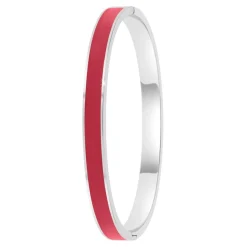 So Charm Bijoux Bracelets<Jonc Femme So Charm - B4339-ARGENT-ROUGE - Bracelet Email Argenté
