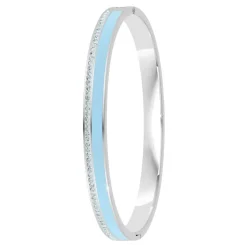 So Charm Bijoux Bracelets<Jonc Femme So Charm - B4338-ARGENT-BLEUCLAIR - Bracelet Email Argenté