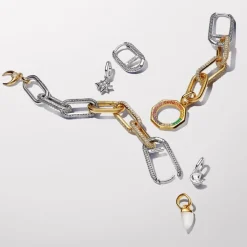 Pandora Charms<Link Ouvrable Rectangulaire ME Doré