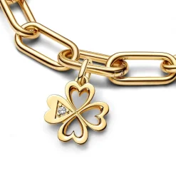 Pandora Charms<Médaillon Trèfle à Quatre Feuilles Cordiformes ME
