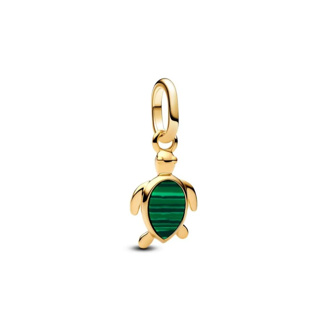Pandora Charms<Mini Dangle Tortue Verte 763823C01