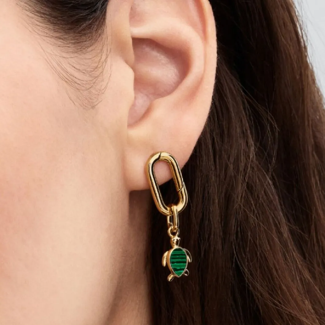 Pandora Charms<Mini Dangle Tortue Verte 763823C01