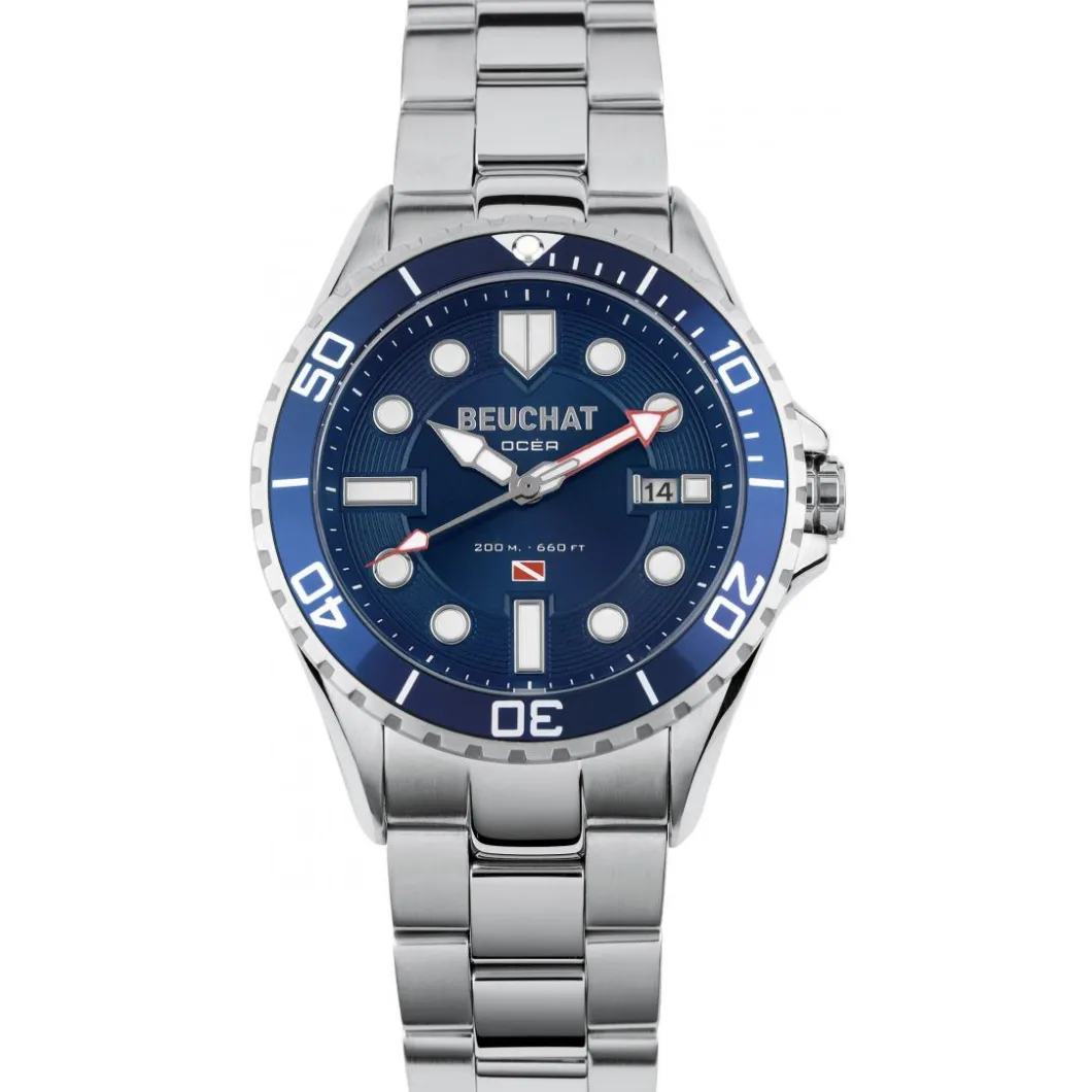 Beuchat Montre Acier<Montre BEU0090-2 - Montre Argent Bleue Acier Montres
