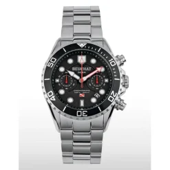Beuchat Montre Acier<Montre BEU0093-1 - Montre Argent Noire Acier Homme