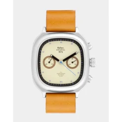 Kelton Montre Cuir<Montre Chronographe 1972 Skysand x Chapal 9124512 Cuir de box à tannage végétal, marqué à chaud : Chapal Paris
