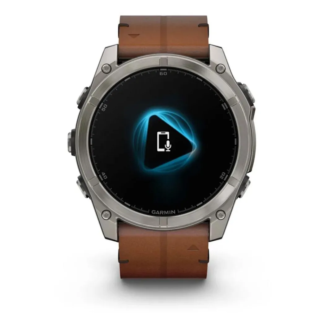 Garmin Montre Connectée|Montre Cuir<Montre Connectée - 010-02905-40 Fēnix 8 Amoled - 51Mm - Sapphire, Titane, Carbon Gray Dlc Avec Bracelet Cuir Marron + Bracelet Silicone Noir