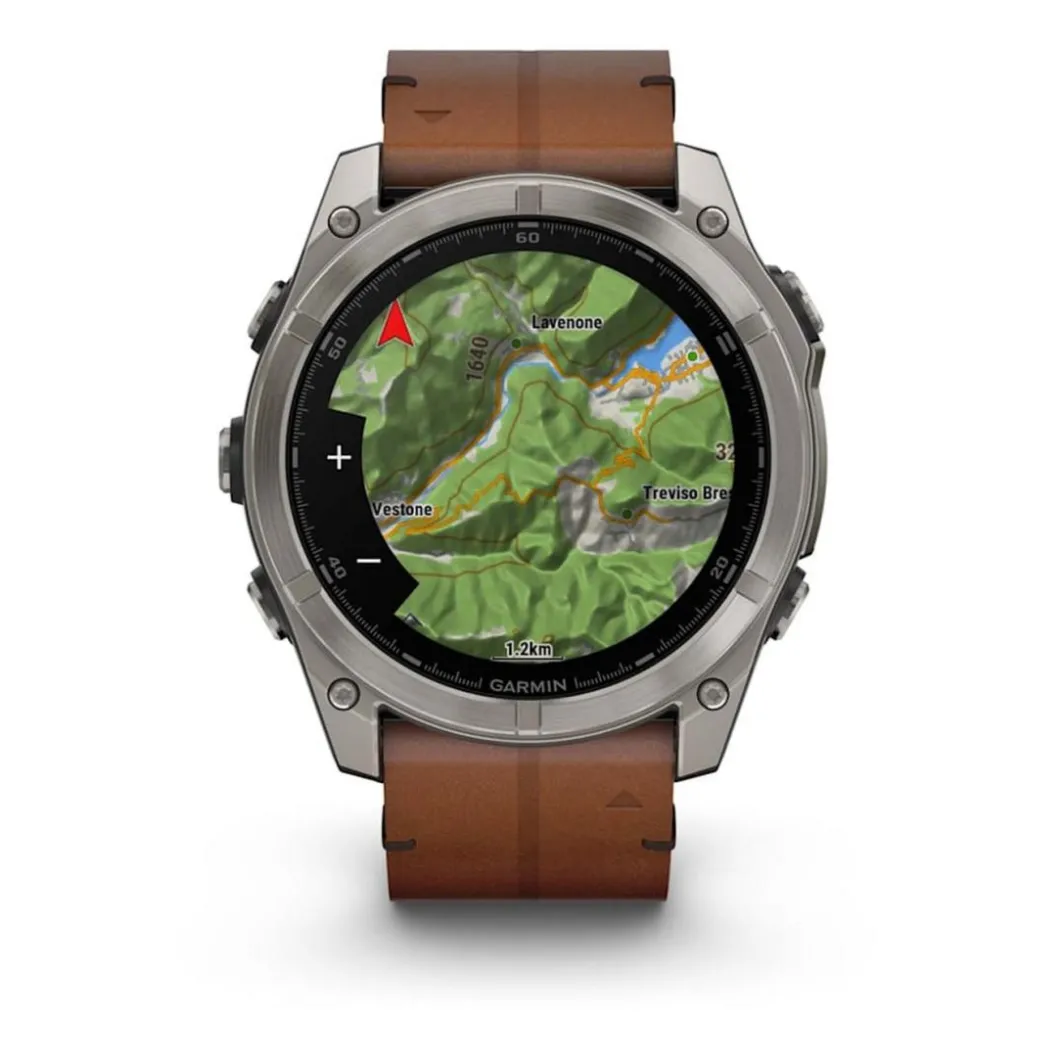Garmin Montre Connectée|Montre Cuir<Montre Connectée - 010-02905-40 Fēnix 8 Amoled - 51Mm - Sapphire, Titane, Carbon Gray Dlc Avec Bracelet Cuir Marron + Bracelet Silicone Noir