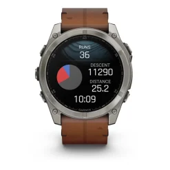 Garmin Montre Connectée|Montre Cuir<Montre Connectée - 010-02905-40 Fēnix 8 Amoled - 51Mm - Sapphire, Titane, Carbon Gray Dlc Avec Bracelet Cuir Marron + Bracelet Silicone Noir