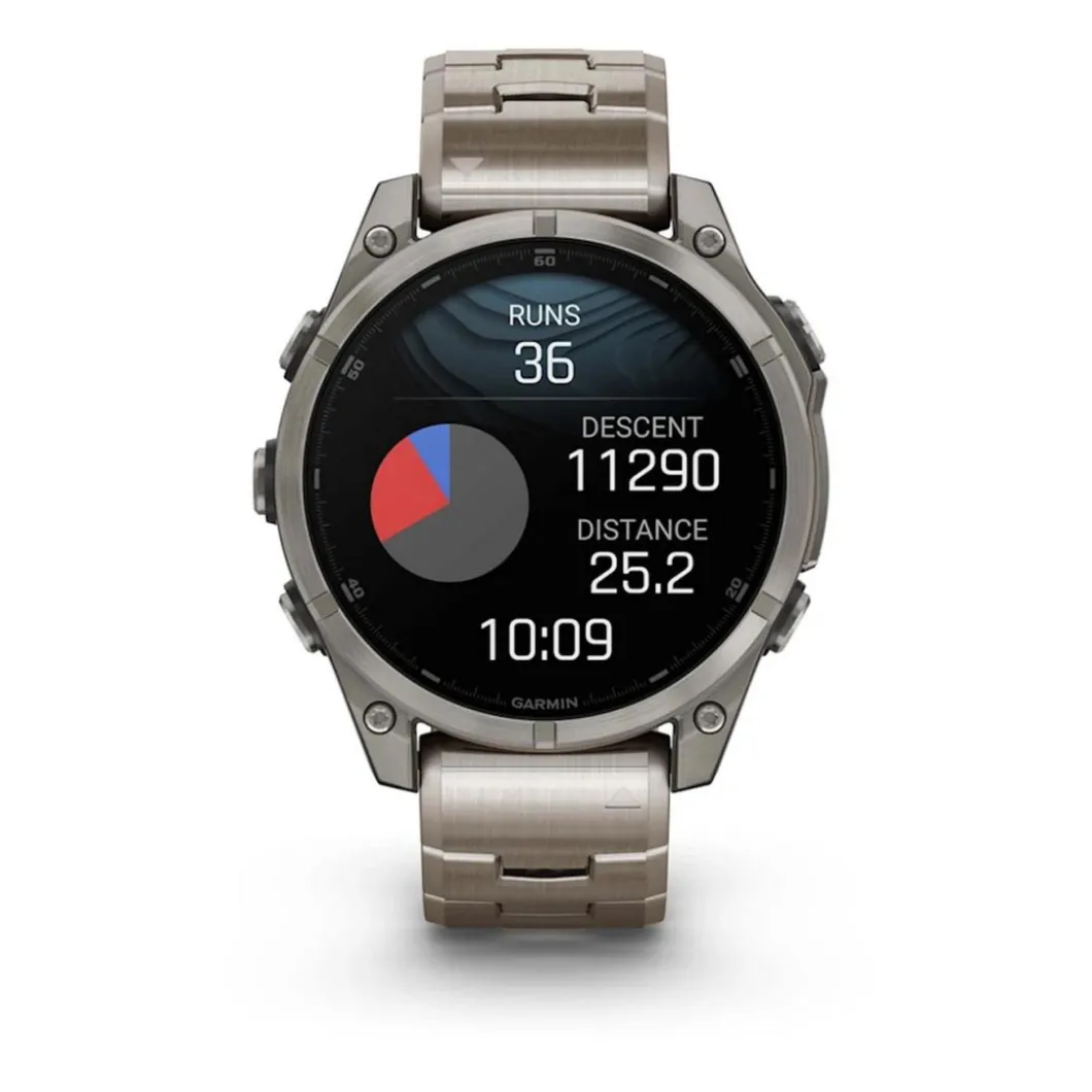 Garmin Montre Connectée|Montre Connectée<Montre Connectée - 010-02904-40 Fēnix 8 Amoled - 47Mm - Sapphire, Titanium Avec Bracelet Titanium + Bracelet Silicone Noir