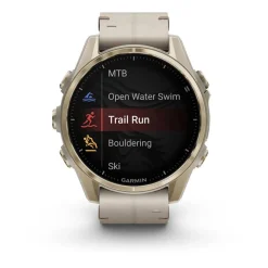 Garmin Montre Connectée|Montre Connectée<Montre Connectée - 010-02903-40 Fēnix 8 Amoled - 43Mm - Sapphire, Soft Gold Avec Bracelet Cuir Beige Crème + Bracelet Silicone Gris Cendré