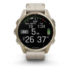 Garmin Montre Connectée|Montre Connectée<Montre Connectée - 010-02903-40 Fēnix 8 Amoled - 43Mm - Sapphire, Soft Gold Avec Bracelet Cuir Beige Crème + Bracelet Silicone Gris Cendré