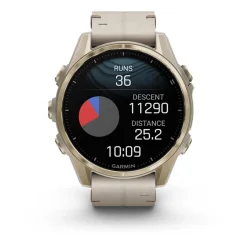 Garmin Montre Connectée|Montre Connectée<Montre Connectée - 010-02903-40 Fēnix 8 Amoled - 43Mm - Sapphire, Soft Gold Avec Bracelet Cuir Beige Crème + Bracelet Silicone Gris Cendré