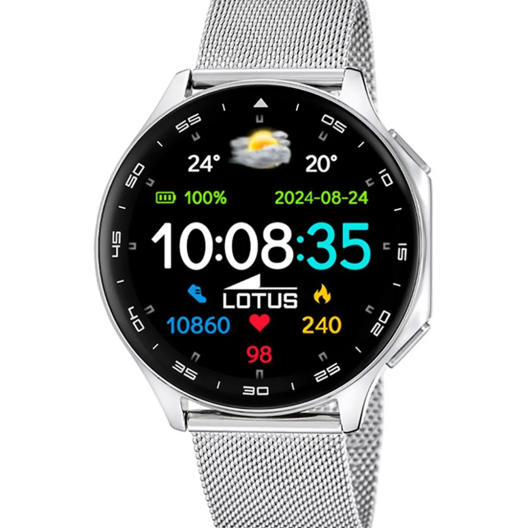 Lotus Montre Connectée|Montre Acier<Montre connectée Homme Smartwatch - L50050-3 Bracelet Acier Argent