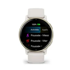 Garmin Montre Connectée|Montre Connectée<Montre connectée Mixte VÍVOACTIVE® 5 Lunette aluminium Soft Gold, boitier ivoire et bracelet silicone ivoire