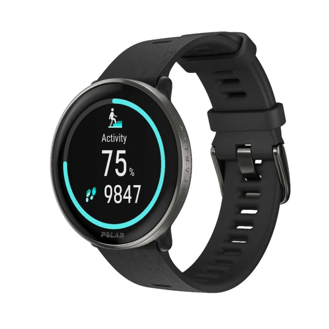 POLAR Montres Montre Connectée|Montre Connectée<Montre connectée Mixte Polar Ignite 3 Titanium Silicone Noir S-L