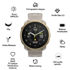 POLAR Montres Montre Connectée|Montre Connectée<Montre connectée Mixte POLAR Vantage M3 Greige Sand - 900112399 Bracelet Silicone Beige