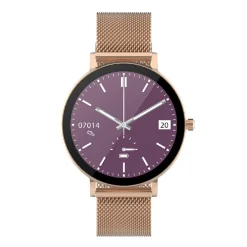 Smarty Montres Montre Connectée|Montre Acier<Montre connectée Mixte Smarty Super Slim Amoled - SW079A Bracelet Acier Doré rose