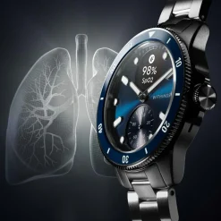 Withings Montre Connectée|Montre Acier<Montre de Santé Connectée Homme Scanwatch Nova - Wsw N Blue Bracelet Acier Argent