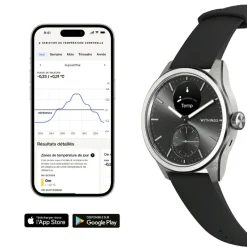 Withings Montre Connectée|Montre Connectée<Montre de Santé Connectée Mixte Scanwatch 2 - Wsw 242 Black Bracelet Caoutchouc Noir