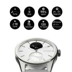 Withings Montre Connectée|Montre Connectée<Montre de Santé Connectée Mixte Scanwatch 2 - Wsw 242 White Bracelet Caoutchouc Gris