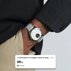 Withings Montre Connectée|Montre Connectée<Montre de Santé Connectée Mixte Scanwatch 2 - Wsw 242 White Bracelet Caoutchouc Gris
