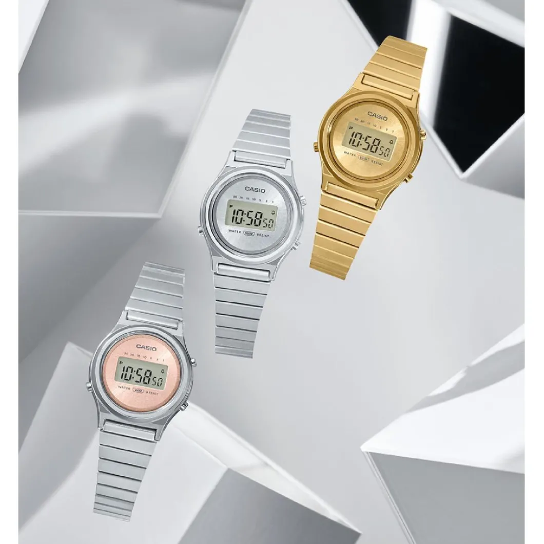 Casio Montre Acier<Montre Femme Vintage Mini - LA700WE-4AEF Bracelet Acier