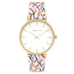 Christian Lacroix Montres Montre Cuir<Montre Femme Sunflowers A Charleston - CLW910 Bracelet Cuir Blanc