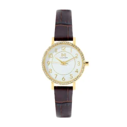 Clyda Montre Cuir<Montre Femme Justine - CLA826DWR Bracelet Cuir Marron