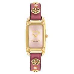 Coach Montre Cuir<Montre Femme Cadie - 14504117 Bracelet Cuir Rose