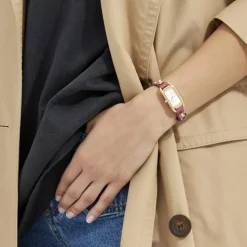 Coach Montre Cuir<Montre Femme Cadie - 14504117 Bracelet Cuir Rose