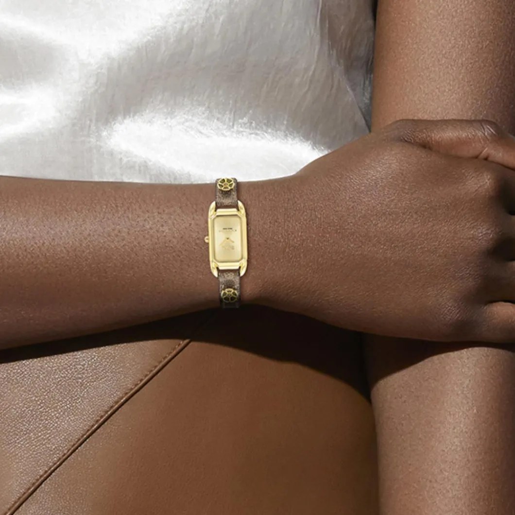 Coach Montre Cuir<Montre Femme Cadie - 14504192 Bracelet Cuir Marron