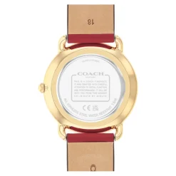 Coach Montre Cuir<Montre Femme Elliot - 14504520 Bracelet Cuir Rouge