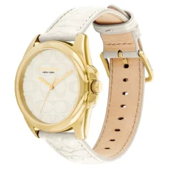 Coach Montre Cuir<Montre Femme Greyson - 14504141 Bracelet Cuir Blanc