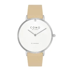COMO MILANO Montre Cuir<Montre Femme Diamond - CM033-104-2BEI Bracelet Cuir Beige