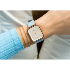 COMO MILANO Montre Cuir<Montre Femme Square - CM072-304-2PBL Bracelet Cuir Bleu